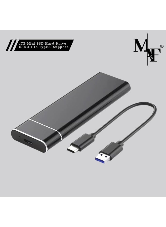 Portable External Hard Drive 4TB , Mini SSD Hard Drives,Solid State External Drives,Computer Backup Drive,USB 3.1 to Type-C Support Data Storage Transfer for Windows XP PC Laptop and Mac